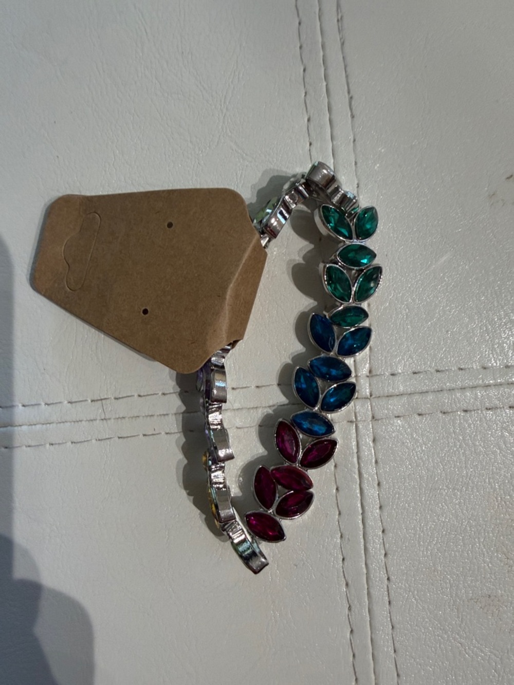 Multicolor Leaf-Style Crystal Bracelet - Women Jewelry